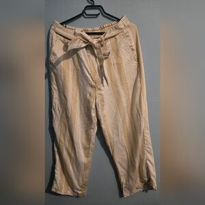 Tommy Hilfiger Striped Beige Women's Pants